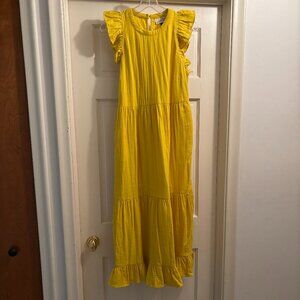 NWOT Universal Thread Ruffle Sleeve Dress Yellow Size: Small
